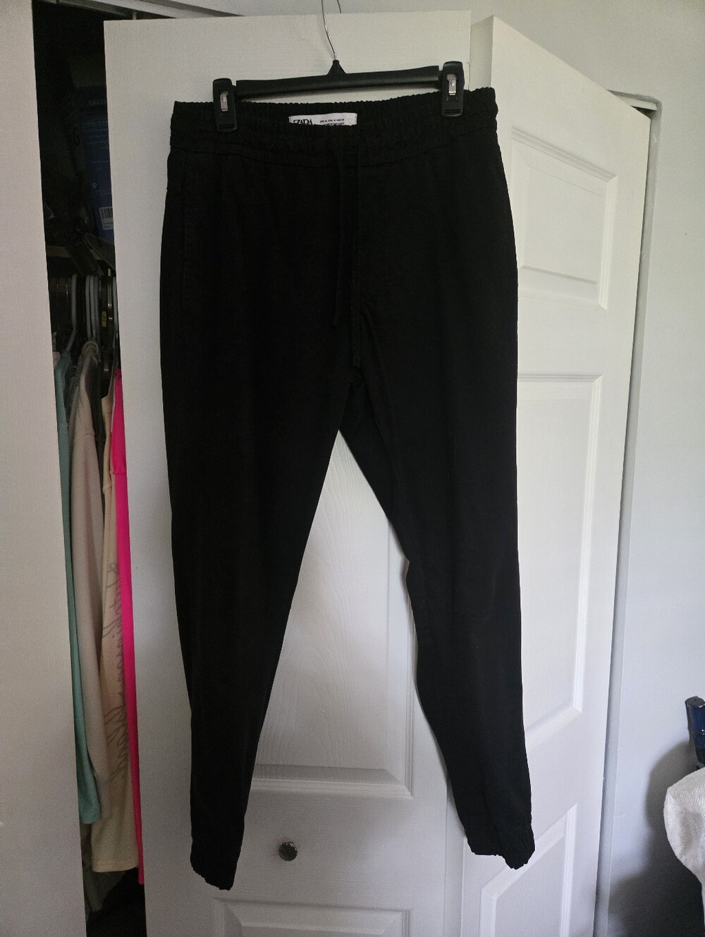 Zara Black Soft Denim Women’s Drawstring Joggers